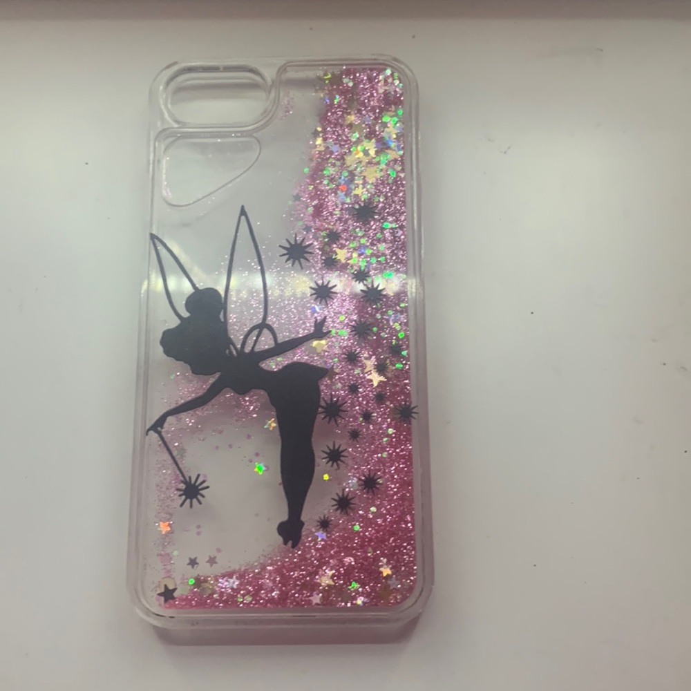 iPhone 7 case : tinker bell with pink glitter